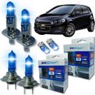Kit 6 lâmpadas super brancas 8500k farol alto baixo e lanterna h7 h1 t10 duplo foco kit shocklight