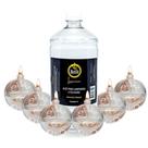 Kit 6 Lamparina Decorativa Bola + 1L Fluido Puro