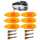 KIT 6 Lanterna Lateral Ônibus 1 LED BIVOLT AM +Conector