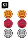 KIT 6 Lanterna Ônibus Caminhão Carreta Bugue Traseira LED 12 volts Ø 9.60 cm