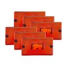 Kit 6 Lanternas Lateral Retangular Sem Suporte Âmbar Bivolt