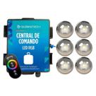 Kit 6 LED RGB 7,5W + Central de Comando Globaltech 60W