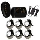 Kit 6 LED RGB 9W Inox + Comando Iluminação Piscina Luxpool