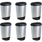 Kit 6 Lixeira Cesto 10L Tipo Inox c/ Tampa e Pedal Plástico Escritório Banheiro Cozinha Kit 6 Lixeira Cesto 10L Tipo Inox c/ Tampa e Pedal Plástico Escritório Banheiro Cozinha