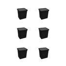 Kit 6 Lixeiras de Pia Juta 3,7L Preto 3284 JAGUAR