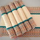 Kit 6 Lugares Americanos Diversas Cores Mesa Posta De Luxo 100% Algodão Feito Em Tear Mineiro