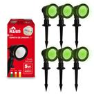 Kit 6 Luminária Espeto Jardim Led 5w Luz Verde Gramado Ip65