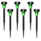 Kit 6 Luminária Espeto Solar Jardim Recarregáv Led Luz Verde