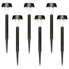 Kit 6 Luminária Espeto Solar Jardim Recarregável Led Bc Frio