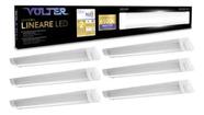 Kit 6 Luminaria Led Sobrepor Linear 18w 6500k Bivolt 60cm