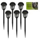 Kit 6 Luminária Led Solar Espeto Poste Decoração Preto