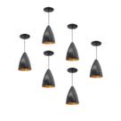 Kit 6 Luminária Pendente Bala Nova Com Interior Cobre Com Fiação 110/220v