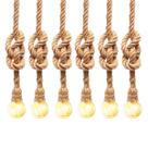 Kit 6 Luminária Pendente Design Rustico Retrô Corda Sisal