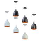 Kit 6 Luminária Pendente Gota Com Interior Laranja Com Fiação 110/220v