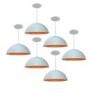 Kit 6 Luminária Pendente Meia Lua 50cm Interior Laranja Com Fiação 110/220v Kit 6 Luminária Pendente Meia Lua 50cm Interior Laranja Com Fiação 110/220v