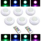 Kit 6 Luminárias Lâmpadas Spots Led Redondas Adesivas A Pilhas RGB Coloridas Sem Fio Com Controle Remoto Para Paredes Kit 6 Luminárias Lâmpadas Spots Led Redondas Adesivas A Pilhas RGB Coloridas Sem Fio Com Controle Remoto Para Paredes