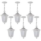Kit 6 Luminárias Pendentes 58cm Branco Externo Colonial E27 Termoplástico Grega Dital Kit 6 Luminárias Pendentes 58cm Branco Externo Colonial E27 Termoplástico Grega Dital