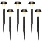 Kit 6 Luminárias Solar LED Espeto Jardim Decoração Externo