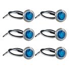 Kit 6 Luzes De Cortesia com Moldura em Inox Led Azul 12v