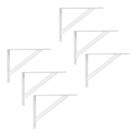 Kit 6 Mãos Francesas Reforçadas 20x12 cm Branco ou Preto Aço - NV703/NV723