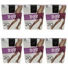 Kit 6 Meia Calça Clássica Fio 20 Preta Grande - Trifil