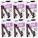 Kit 6 Meia Fina 3/4 Europeu Fio 20 Preta - Trifil