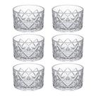Kit 6 Mini Bowl Petisqueira Cristal Lyor Redonda Xadrez 9cm