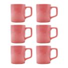 Kit 6 Mini Canecas Chá Rosa 80mL Xícara Café Expresso