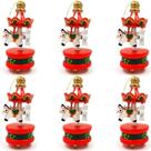 Kit 6 Mini Carrossel De Madeira De Natal Enfeite Decoração Arvore Jardim Casa bolas