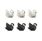 Kit 6 mini Cisne Negro Branco Maquete, Mini Mundos Terrário