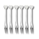 Kit 6 Mini Garfos Aço Inox Coração Para Petiscos Aperitivos Fondue Uny Home Kit 6 Mini Garfos Aço Inox Coração Para Petiscos Aperitivos Fondue Uny Home