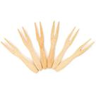 Kit 6 Mini Garfos de Bambu Petiscos Coquetel 2x9cm Plasvale Natural Essence Kit 6 Mini Garfos de Bambu Petiscos Coquetel 2x9cm Plasvale Natural Essence