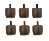 Kit 6 Mini Pés Marrom 3 cm De Altura P/ Cama Box Baú Queen King