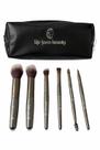 Kit 6 Mini Pincéis de Maquiagem Life Form Beauty com Necessaire Portátil