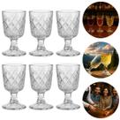 Kit 6 Mini Taças De Vidro Transparente Para Licor 50ml Luxo