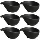 Kit 6 Molheiras 40ml Cerâmica Oval 8x6cm Orgânico Preto Matte Porto Brasil Caldas Shoyu Kit 6 Molheiras 40ml Cerâmica Oval 8x6cm Orgânico Preto Matte Porto Brasil Caldas Shoyu