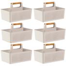 Kit 6 Organizador Com Divisórias 21,5 x 34,6 x 22,4cm Bege