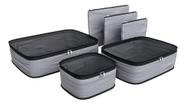 Kit 6 Organizador De Viagem Roupa Bolsa Necessaire Mala