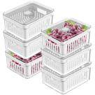 Kit 6 Organizador Geladeira Com Cesto Interno Evita Umidade Alimentos