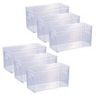 Kit 6 Organizador Multiuso 10x20cm transparente para Geladeira Armário cozinha banheiro despensa alça plasutil etc