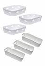 Kit 6 Organizador Multiuso Branco Gaveta Armário 2 Tamanhos