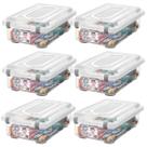 Kit 6 Organizador Plástico 8,60 Litros Jogo Caixa Organizadora De Cosméticos e Papelaria Grande Baixa Caixa Para Armazenamento Top Stock Sanremo