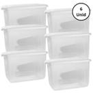Kit 6 Organizadora - Transparente 20L com Tampa Grande