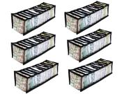 Kit 6 Organizadores de Gaveta Transparente e Preto 602 VB Home