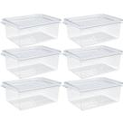 Kit 6 Organizadores de Geladeira com Tampa 660ml Cozinha Restaurante Multiuso Transparente UZ