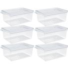 Kit 6 Organizadores de Geladeira com Tampa 660ml Cozinha Restaurante Multiuso Transparente UZ