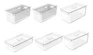 Kit 6 Organizadores De Geladeira Fresh Transparentes Clear