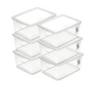 Kit 6 Organizadores Plásticos Multiuso 15L Cristal Ordene Kit 6 Organizadores Plásticos Multiuso 15L Cristal Ordene