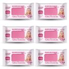 Kit 6 Pacotes Lenços Umedecidos Marigold Baby Rosa 720un