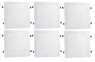 Kit 6 Painel Led Embutir 24w 6.500K Quadrado Branco - Elgin